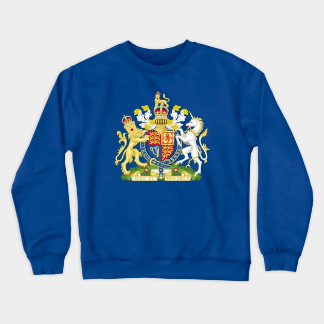 Royal Coat of Arms of the United Kingdom (Tudor crown) Crewneck Sweatshirt by valentinahramov